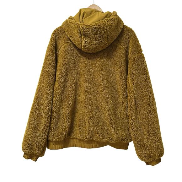 Lululemon Womens Reversible Sherpa Fleece Hooded Jacket Size 12 Gold Spice RARE - Picture 8 of 11